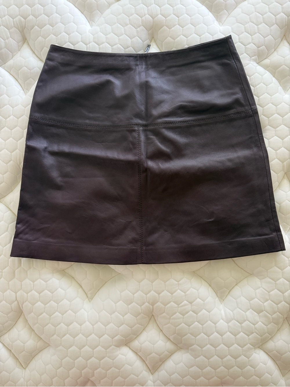 Ted Baker Maroon (vegan) Leather Mini Skirt